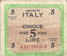 ITALIE 10 LIRE - 1943. - Occupation Alliés Seconde Guerre Mondiale