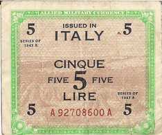 ITALIE 10 LIRE - 1943. - 2. WK - Alliierte Besatzung