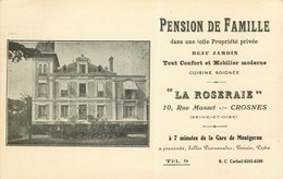 ESSONNE  CROSNES Pension De Famille " La Roseraie " 10 Rue Masset - Crosnes (Crosne)