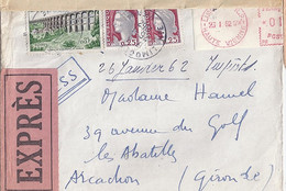 TYPE MARIANNE DE DECARIS N° 1263x2 + COMPL. SUR LETTRE EXPRES DE LIMOGES / 26.1.1962 - 1960 Marianne (Decaris)