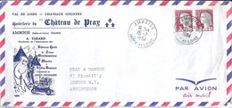 TYPE MARIANNE DE DECARIS N° 1263x2 SUR L. D'AMBOISE / 15.7.64 POUR ANGLETERRE + ENTETE - 1960 Marianne (Decaris)