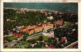 Florida Palm Beach Aerial View Showing Ocean And Palm Springs Hotel 1946 - Palm Beach