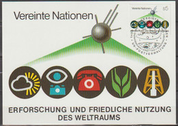 UNO Wien 1982 MK MiNr.26  Konferenz Der UNO über Die Erforschung Und Friedliche Nutzung Des Weltraums ( D 2206 ) - Maximum Cards