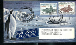 FDC Des N° 1030/1031 Antarticque Expédition  Obl. Base 05/01/1958 Pour BXL 04/02/58 - 1951-1960