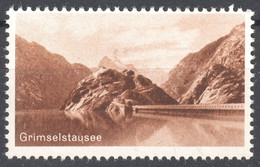 Grimselsee DAM Hydroelectric Water Power Plant Switzerland Label Vignette Cinderella ALPS Mountain TOURISM - Water