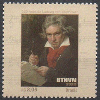 Brazil - Brasil 2020 ** Beethoven, German Composer, Conductor, Pianist And Piano Teacher. - Unused Stamps