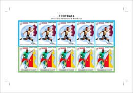 SIERRA LEONE 2022 GLOBAL PROOF SHEETLET PANDEMIC CORONAVIRUS COVID-19 FOOTBALL WORLD CUP QATAR AFRICA CUP NATIONS MNH - 2022 – Qatar
