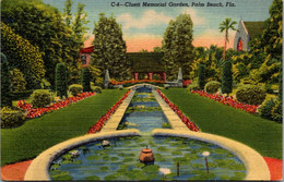 Florida Palm Beach Cluett Memorial Garden 1952 Curteich - Palm Beach