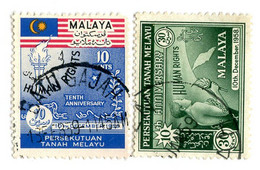 10325 Fed.of Malaya 1958 Scott # 89-90 Used OFFERS WELCOME! - Federation Of Malaya