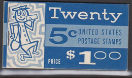 1963. USA. $ 1,00 Booklet Contains 4 Panes Of Five 5c Stamps + ADVERTISEMENT PRINT Never Hinged. . Unexplo... - JF519995 - 2. 1941-80