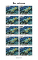 Burundi 2022, Animals, Fishes VII, Sheetlet IMPERFORATED - Neufs
