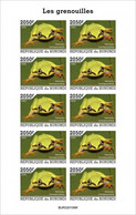 Burundi 2022, Animals, Frog IV, Sheetlet IMPERFORATED - Neufs