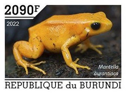 Burundi 2022, Animals, Frog V, 1val IMPERFORATED - Unused Stamps