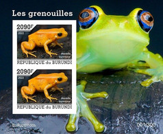 Burundi 2022, Animals, Frog V, Block IMPERFORATED - Neufs