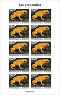 Burundi 2022, Animals, Frog V, Sheetlet IMPERFORATED - Unused Stamps