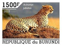 Burundi 2022, Animals, Ghepard II, 1val IMPERFORATED - Unused Stamps