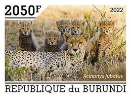 Burundi 2022, Animals, Ghepard III, 1val IMPERFORATED - Neufs