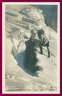 Cp Photo - Zugspitze - Gletscherspalte Im Höllenthal - Höllental - Alpiniste - Animée - Edit. HANS HUBER - 1925 - Zugspitze