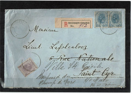 CTN80/D - ROUMANIE LETTRE REC. BUCAREST / ST MALO DECEBRE 1907 - Briefe U. Dokumente