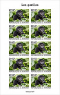 Burundi 2022, Animals, Gorillas II, Sheetlet IMPERFORATED - Ungebraucht