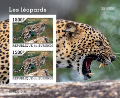 Burundi 2022, Animals, Leopard III, Block IMPERFORATED - Unused Stamps