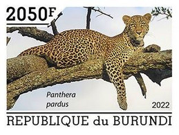 Burundi 2022, Animals, Leopard IV, 1val IMPERFORATED - Ongebruikt