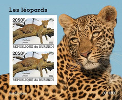 Burundi 2022, Animals, Leopard IV, Block IMPERFORATED - Unused Stamps