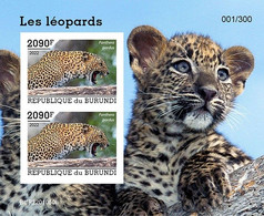 Burundi 2022, Animals, Leopard V, Block IMPERFORATED - Nuevos