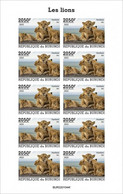 Burundi 2022, Animals, Lion IV, Sheetlet IMPERFORATED - Neufs