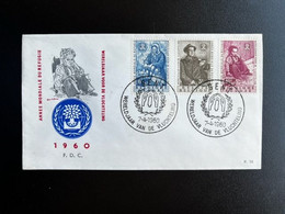 BELGIUM 1960 FDC UN WORLD REFUGEE YEAR BELGIE BELGIQUE - 1951-1960