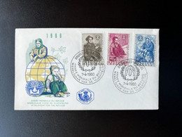 BELGIUM 1960 FDC UN WORLD REFUGEE YEAR BELGIE BELGIQUE - 1951-1960