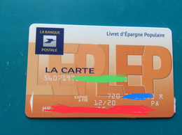 CARTE BANCAIRE LA BANQUE POSTALE  Livret D’Epargne Populaire LEP - Disposable Credit Card