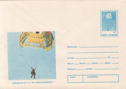 SPORTS, PARACHUTTING, UT-15 PARACOMANDER PARACHUTE, COVER STATIONERY, ENTIER POSTAL, 1994, ROMANIA - Fallschirmspringen