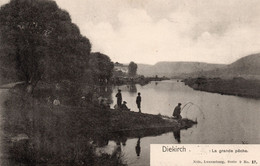 LUXEMBOURG,DIEKIRCH,1900,RARE,PECHEUR A LA LIGNE - Diekirch