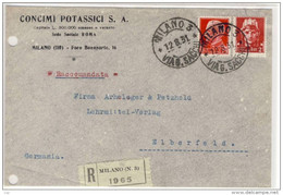 Postale RACCOMANDATA , Milano (N.3) - 1931 - - Assurés