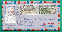 YT N°68 + 69 + 73 LETTRE PAR AVION PORT AUX FRANCAIS KERGUELEN TAAF POUR LA ROQUETTE SUR SIAGNE 1978 LETTRE COVER FRANCE - Used Stamps