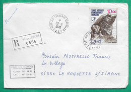 YT N°48 POSTE AERIENNE TAAF OTARIE RECOMMANDE PAR AVION PORT AUX FRANCAIS KERGUELEN POUR LA ROQUETTE SUR SIAGNE 1978 - Used Stamps