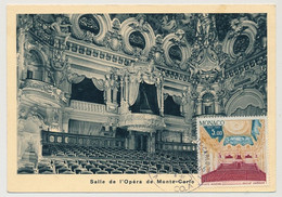 MONACO - Carte Maximum - 5,00F Salle De L'Opéra De Monte-Carlo - Monaco-A - 1/6/1966 - Maximumkaarten