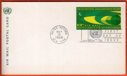 United Nations New York 1968 / Air Mail Postal Card, 13 C / Postal Stationery - Briefe U. Dokumente