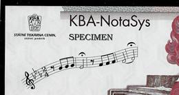 Testnote STC-KBA Beethoven, TYP A = Rot, UNC, 160 X 72 Mm, INTAGLIO, Statni Tiscarna Cenin, Test Note, RRRRR, Wz - Tchéquie