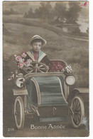 CPA FANTAISIE BONNE ANNEE, ENFANT DANS VOITURE, AUTOMOBILE, TACOT - New Year