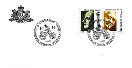 SAN MARINO - 1984 4° Campionato Europeo Amatori Ciclismo (draisina Del Tedesco Karl Drais) Su Busta UFN - 7264 - Lettres & Documents