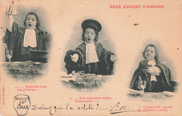 Illustration Illustrateur Royer CPA Carte Fantaisie Bébé Avocat D' Assises Cachet 1903 - Royer