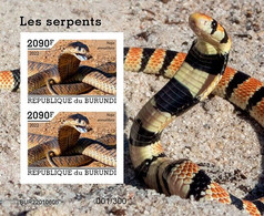 Burundi 2022, Animals, Snake V, Block IMPERFORATED - Neufs