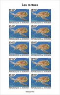 Burundi 2022, Animals, Turtle III, Sheetlet IMPERFORATED - Nuevos