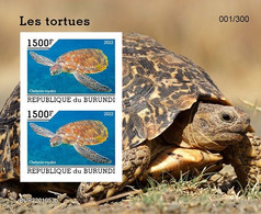 Burundi 2022, Animals, Turtle III, Block IMPERFORATED - Neufs