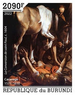 Burundi 2022, Art, Caravaggio, Horse, 1val IMPERFORATED - Neufs