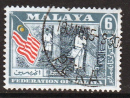 Malayan Federation 1957 Single 6c Stamp In Fine Used - Fédération De Malaya