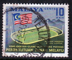 Malayan Federation 1958 Single 10c Stamp In Fine Used To Celebrate 1st Anniversary Of Independence. - Fédération De Malaya