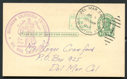 UX40 S58-1 Postal Card Del Mar CA SOUTHERN CALIFORNIA EXPOSITION 1958 - 1941-60